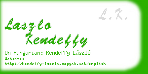 laszlo kendeffy business card