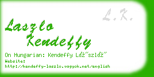 laszlo kendeffy business card